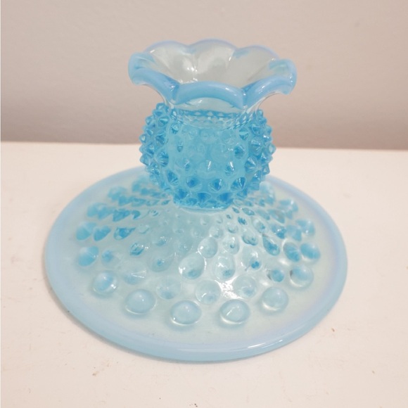Fenton Blue Hobnail Candle Holder Accent - Picture 1 of 5